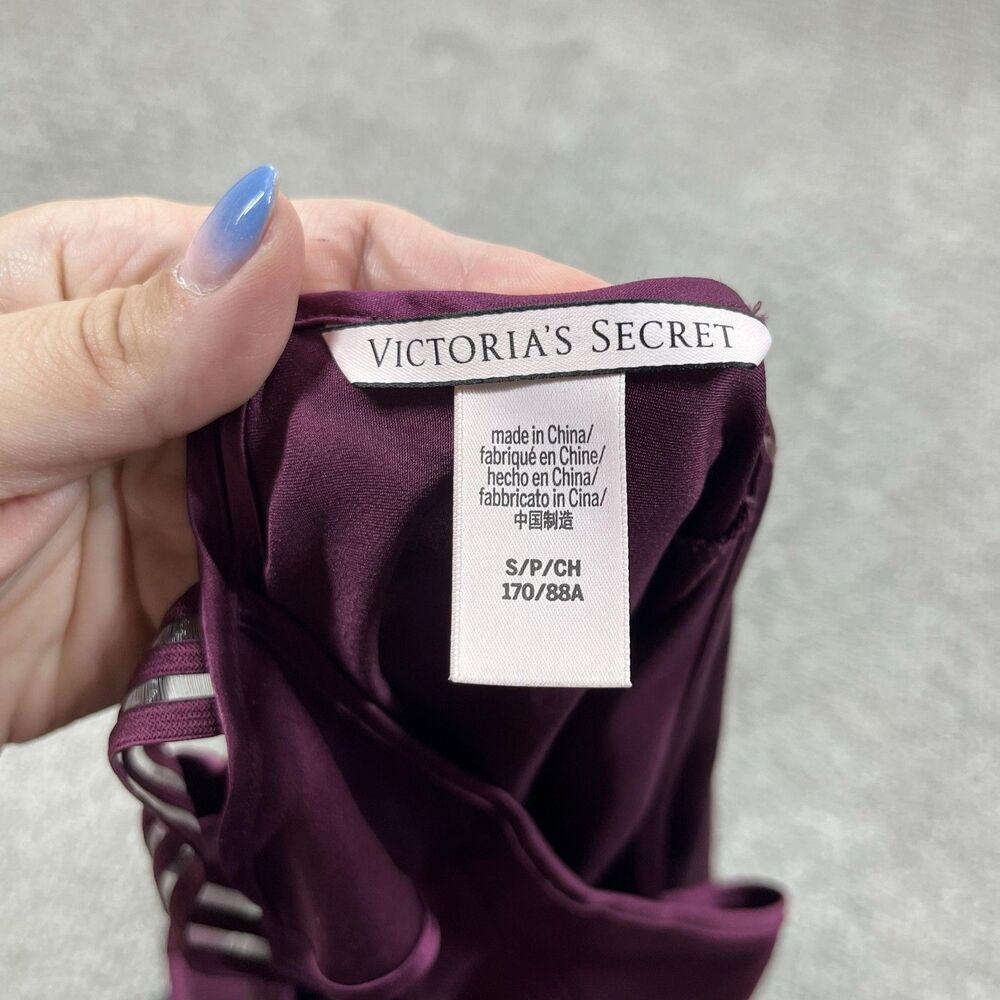 Victorias Secret Chemise Nightgown Womens Small Purple Satin Lace Sexy Slip - Picture 4 of 6
